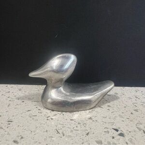 Vintage HOSELTON CANADA Signed 1003 Aluminum Metal Duck Sculpture Figurine